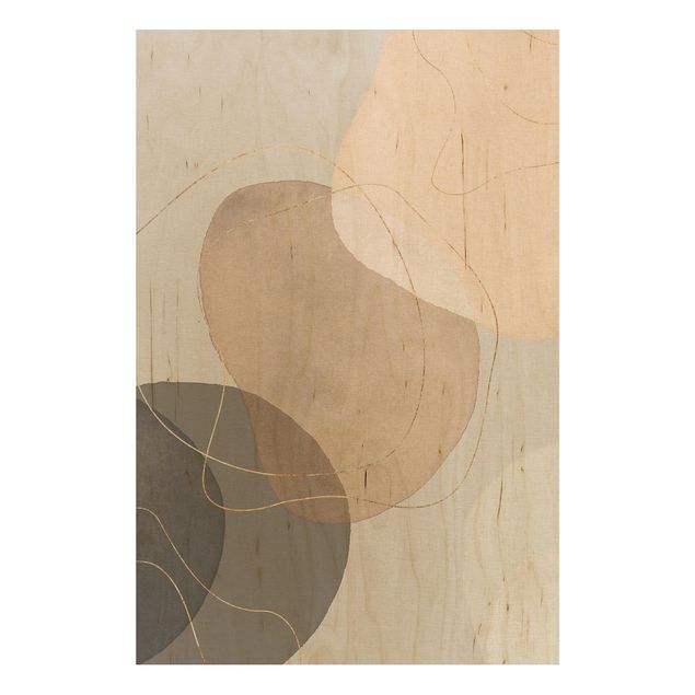 Stampa su legno - Impressioni frivole in beige