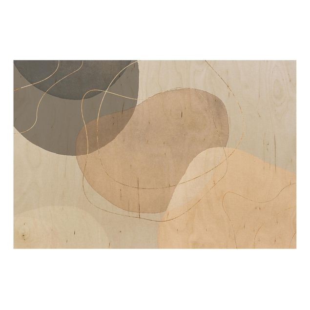 Stampa su legno - Impressioni frivole in beige