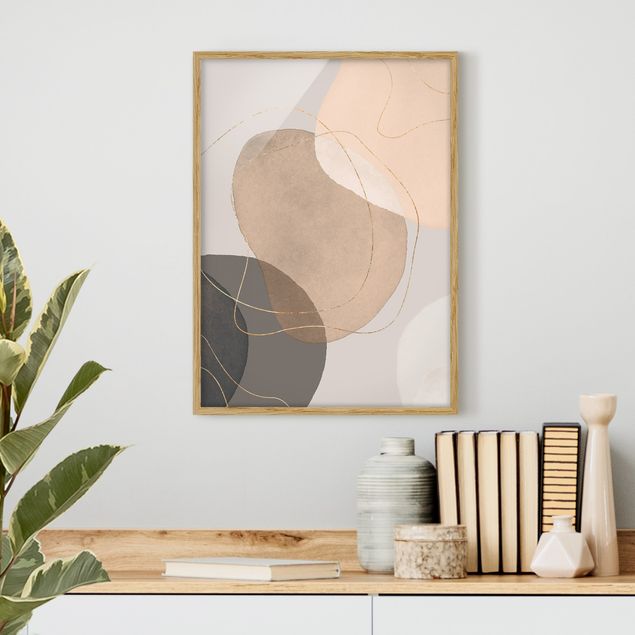 Poster con cornice - Impressioni frivole in beige