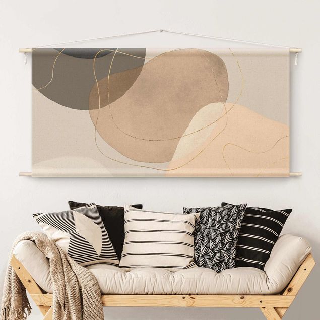 Arazzi da parete moderno Impressioni frivole in beige