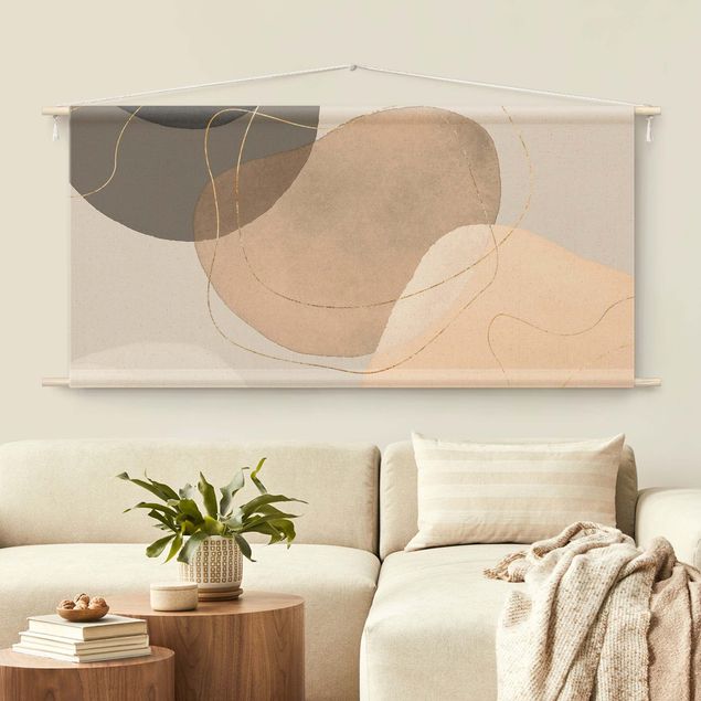 Arazzi da parete xxl Impressioni frivole in beige