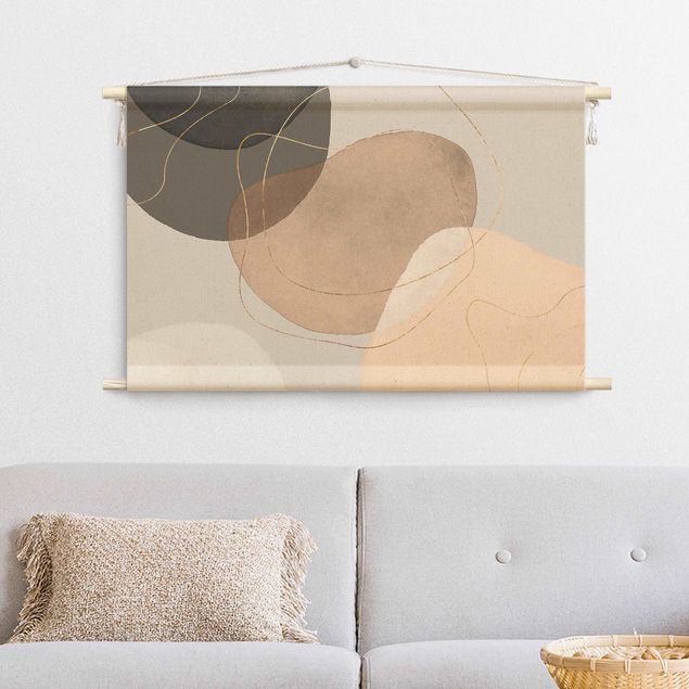 Arazzi da parete arte Impressioni frivole in beige