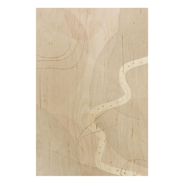 Stampa su legno - Impressioni frivole con linea bianca