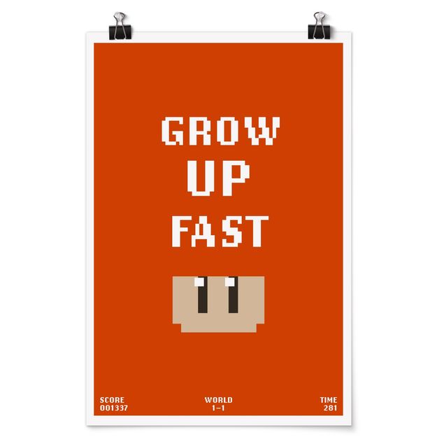 Poster riproduzione - Videogioco Grow Up Fast in rosso