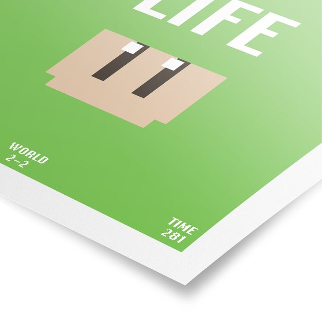 Poster riproduzione - Frase di videogioco Get A Life in verde