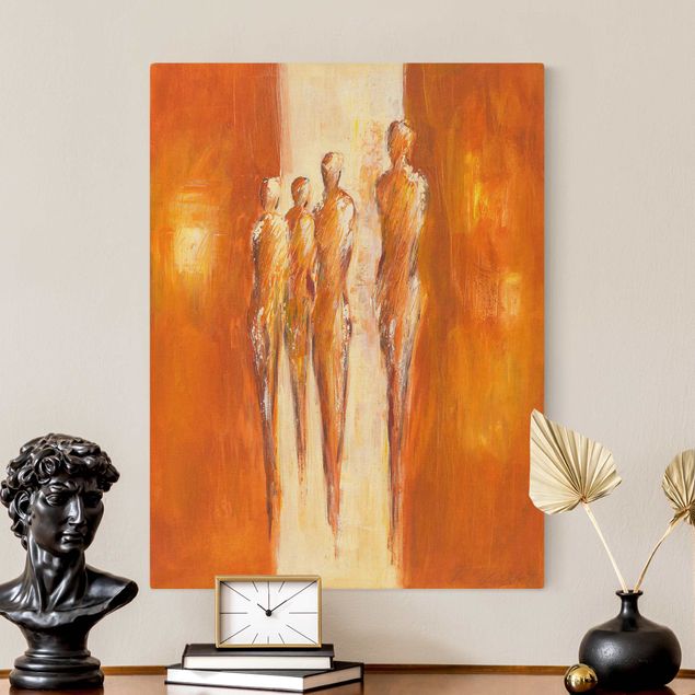  Tele oro Quattro figure in arancione 02