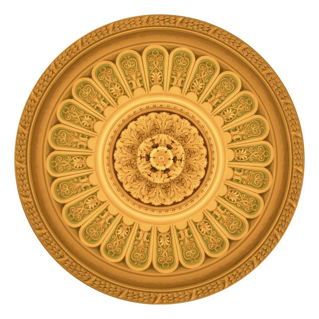 Carta da parati rotonda autoadesiva - ornamenti in stile vittoriano nei circoli