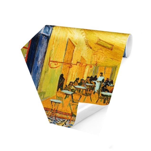 Carta da parati esagonale adesiva con disegni - Vincent van Gogh - Terrazza del caffè ad Arles