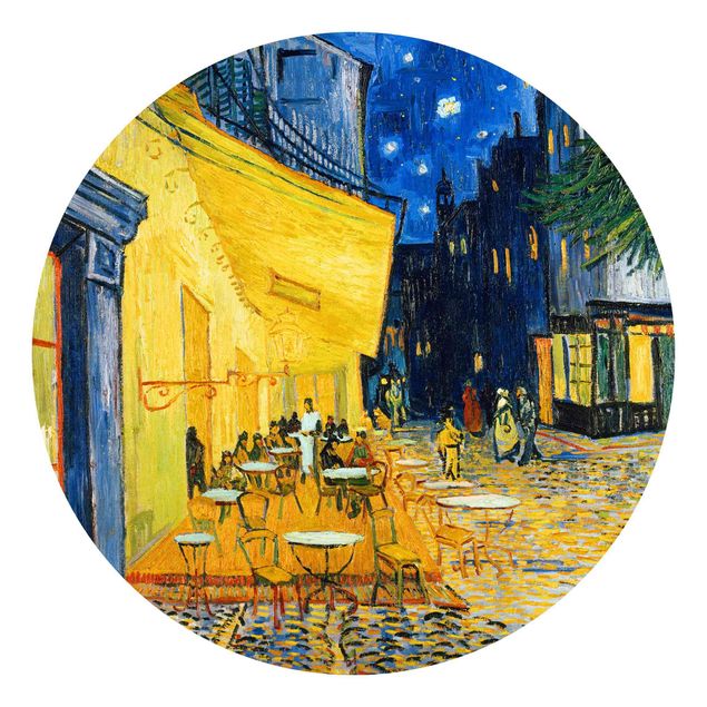 Carta da parati rotonda autoadesiva - Vincent van Gogh - Terrazza del caffe ad Arles