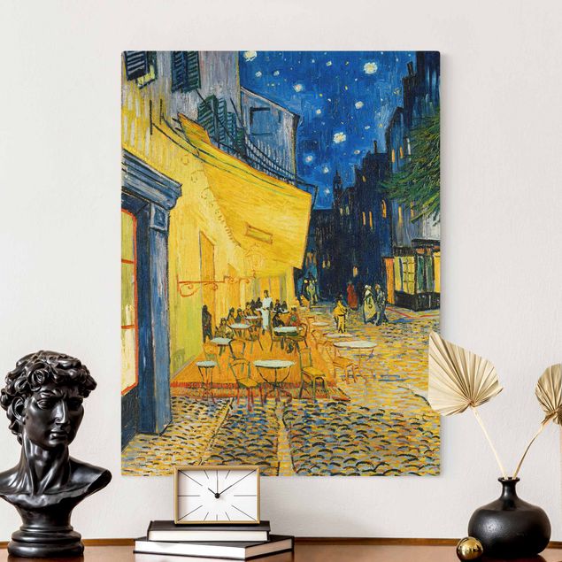 Stampe su tela città Vincent van Gogh - Terrazza di un caffè di notte