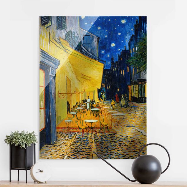 Lavagna magnetica in vetro Vincent van Gogh - Terrazza di un caffè di notte
