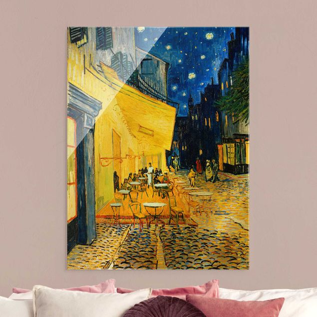 Quadro su vetro - Vincent van Gogh - Terrazza del caffè la sera, Place du Forum, Arles - Post-Impressionismo - Verticale 3:4