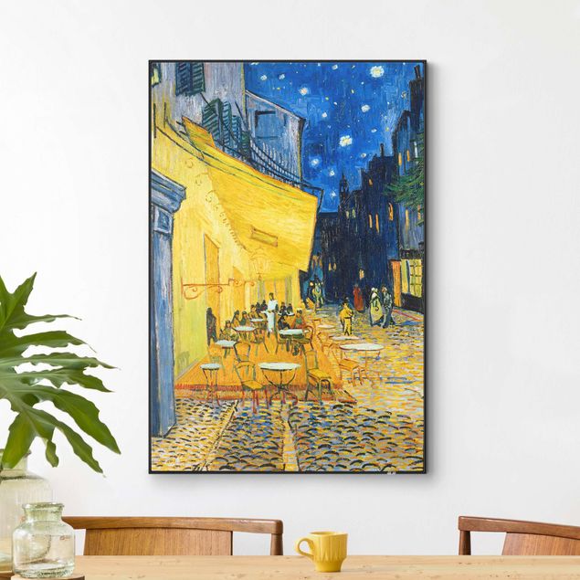 Frame da parete con tessuto in tensione con quadro intercambiabile classico Vincent van Gogh - Terrazza del caffè ad Arles