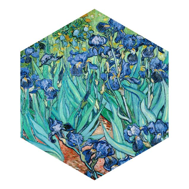 Carta da parati esagonale adesiva con disegni - Vincent van Gogh - Iris