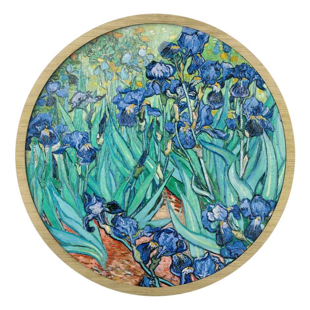 Quadro rotondo incorniciato - Vincent van Gogh - Iris