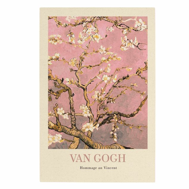 Quadri su tela Vincent van Gogh - Mandorlo in fiore in rosa - Edizione da museo