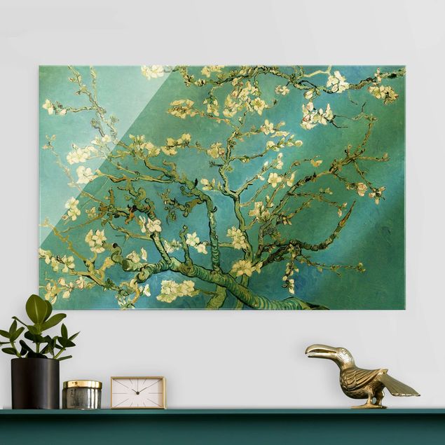 Lavagna magnetica in vetro Vincent Van Gogh - Mandorli in fiore