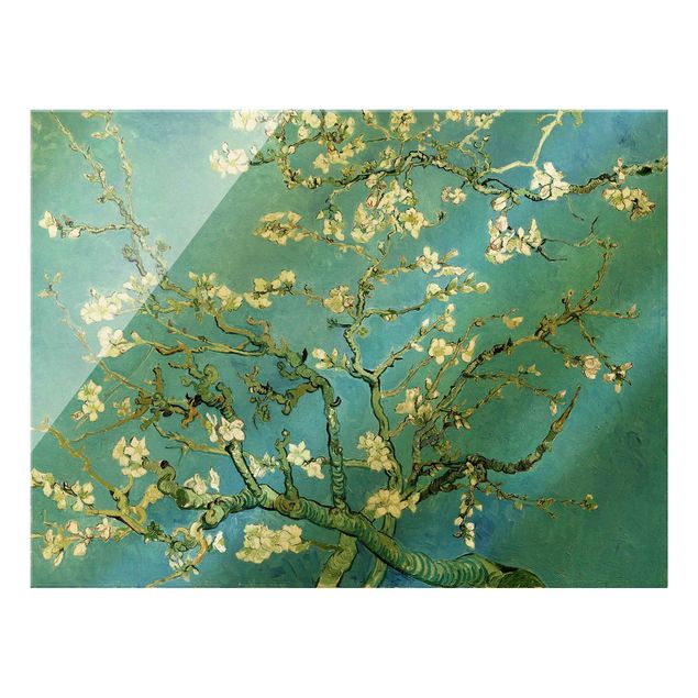 Quadro su vetro - Vincent van Gogh - Mandorlo in Fiore - Post-Impressionismo - Orizzontale 4:3