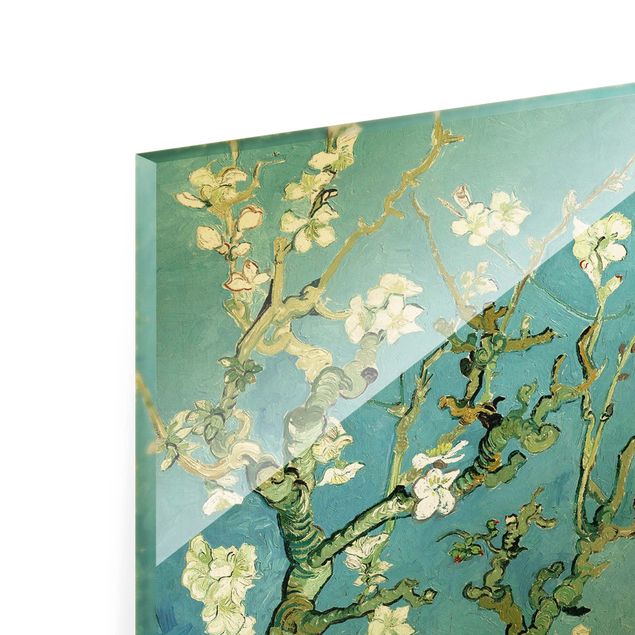 Quadro in vetro - Vincent van Gogh - Ramo di mandorlo fiorito - Formato verticale