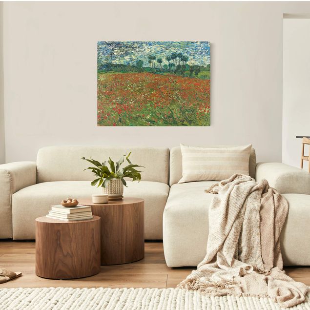 Stampe su tela paesaggio Vincent Van Gogh - Campo di papaveri