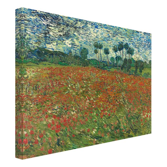 Stampa su tela Vincent Van Gogh - Campo di papaveri