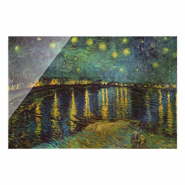 Quadro in vetro - Vincent van Gogh - Notte stellata sul Rodano - Formato orizzontale