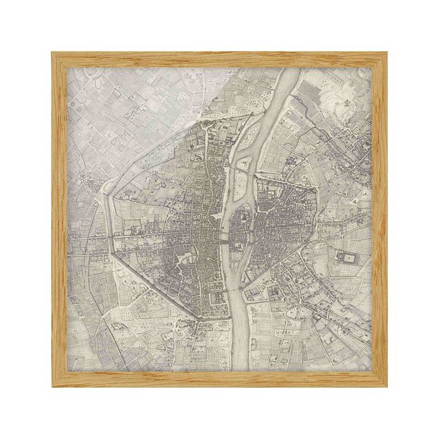 Poster con cornice - Mappa vintage Paris