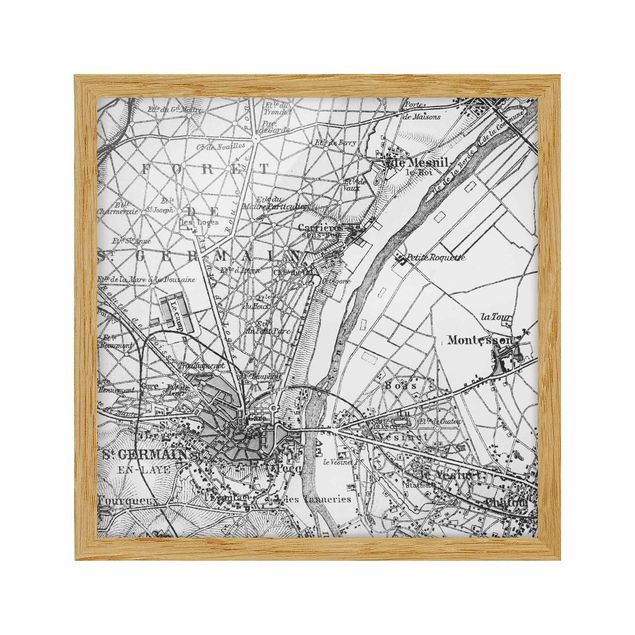 Poster con cornice - Mappa di Saint-Germain a Parigi