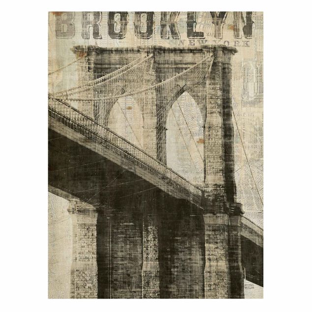 Stampa su tela - Vintage NY Ponte di Brooklyn