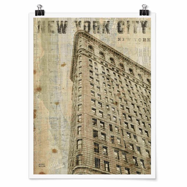 Poster riproduzione - Ferro da stiro vintage NY