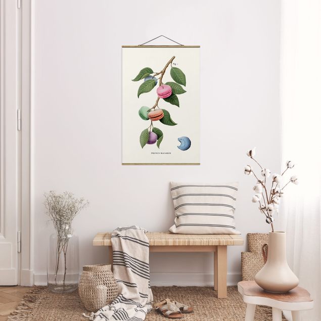 Foto su tessuto da parete con bastone - Pianta vintage - Macaron