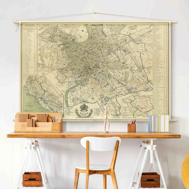Arazzi da parete moderno Mappa vintage della Roma Antica
