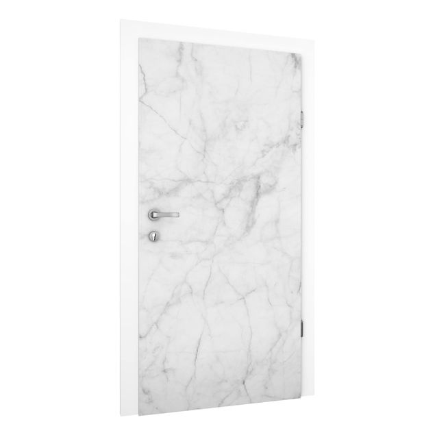 Carta da parati per porte - Bianco Carrara