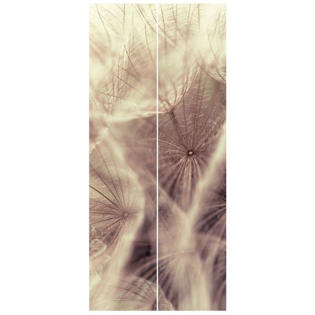 Carta da parati per porte - Detailed dandelions macro shot with vintage blur effect