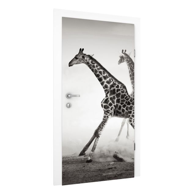 Carta da parati per porte - Giraffe Hunting