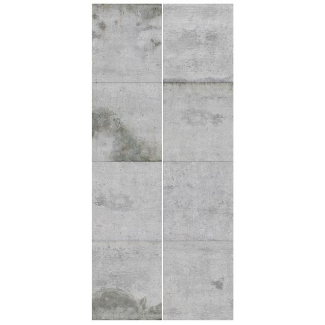 Carta da parati per porte - Concrete Wallpaper - Large Concrete Blocks