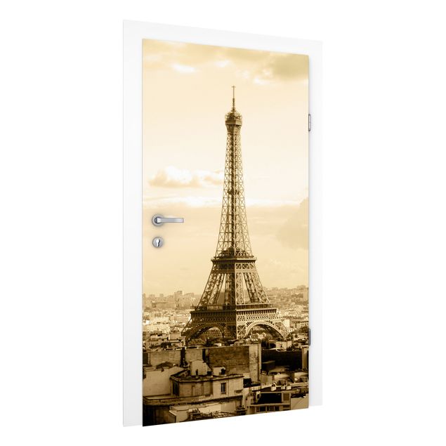 Carta da parati per porte - I Love Paris