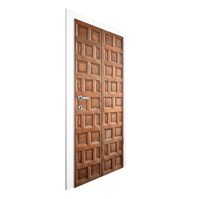 Carta da parati per porte - Mediterranean wooden door from Granada