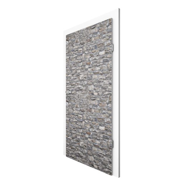 Carta da parati per porte - Stone Wallpaper - Grey Natural Stone Wallpaper