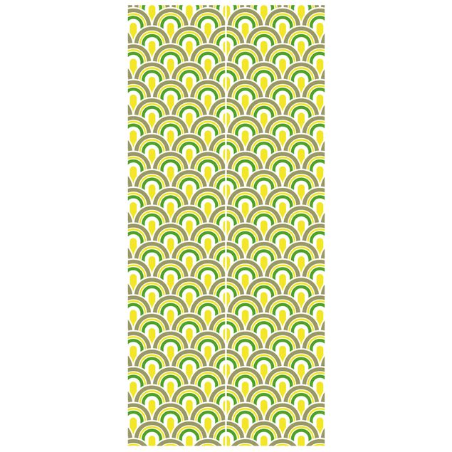 Carta da parati per porte - No.TA99 Retro Pattern green-yellow