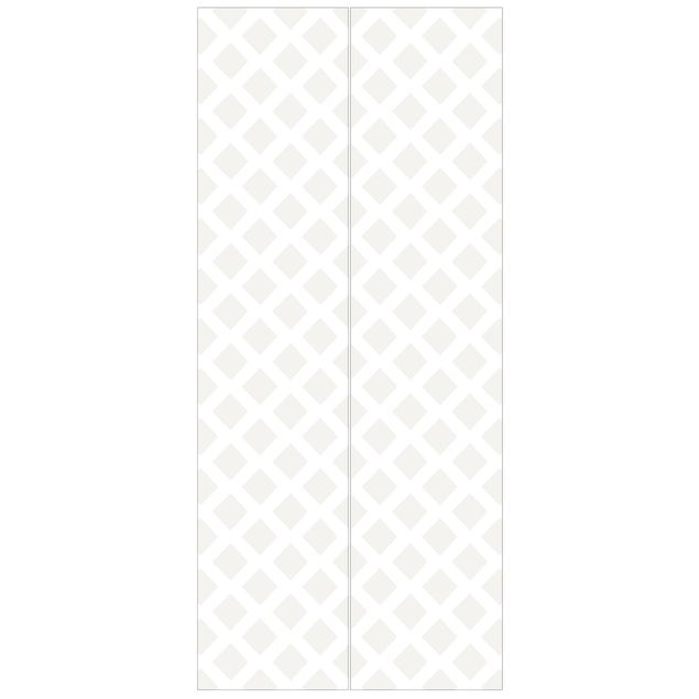 Carta da parati per porte - Diamond lattice light beige