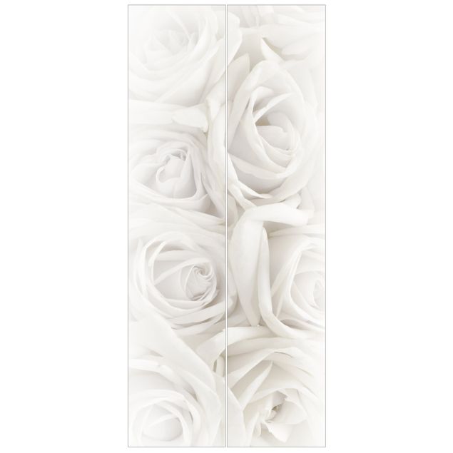 Carta da parati per porte - Rose bianche