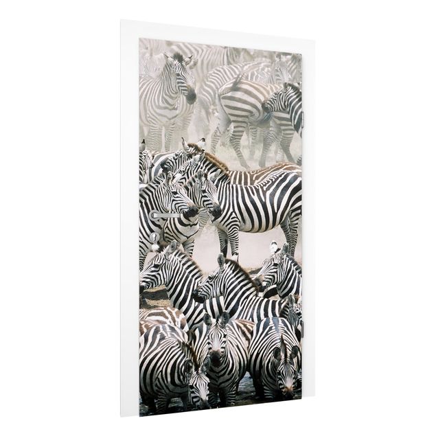 Carta da parati per porte - Zebra herd