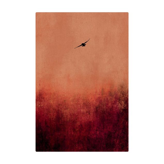 Tappetino di sughero - Uccellino al tramonto - Formato verticale 2:3