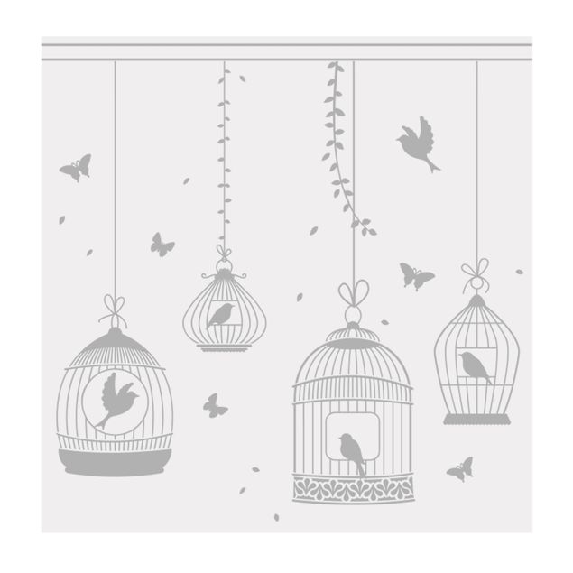 Pellicole per vetri - Bordo con gabbia per uccelli