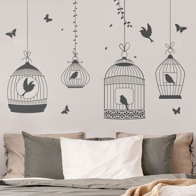 Adesivo murale - gabbie per uccelli