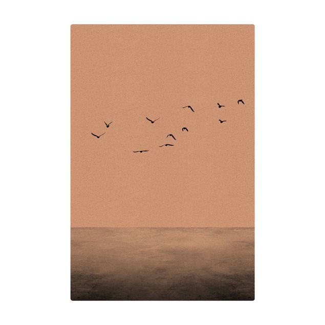 Tappetino di sughero - Migrazione di uccelli al Sud - Formato verticale 2:3