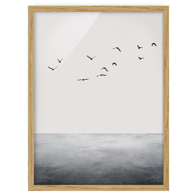 Poster con cornice - Migrazione di uccelli al Sud