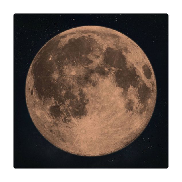 Tappetino di sughero - Luna piena nel cielo stellato - Quadrato 1:1