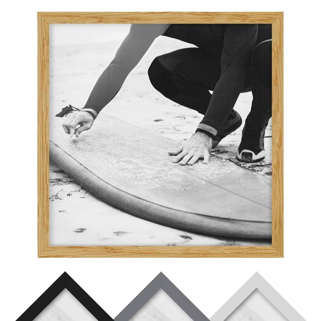 Poster con cornice - Incerando la tavola da surf